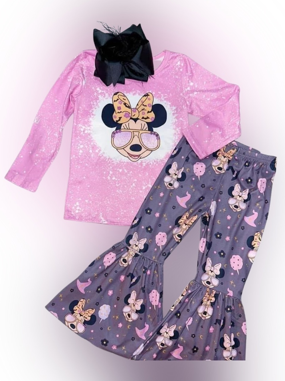 NEW Girls Boutique Minnie Mouse Halloween Bell Bottom Outfit Multiple Sizes